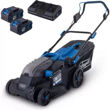 Aku sekačka Scheppach BC-MP380-X-SET XL2 - 2x 20 V IXES 4v1 s bezuhlíkovým motorem + 2x 4Ah baterie +  nabíječ